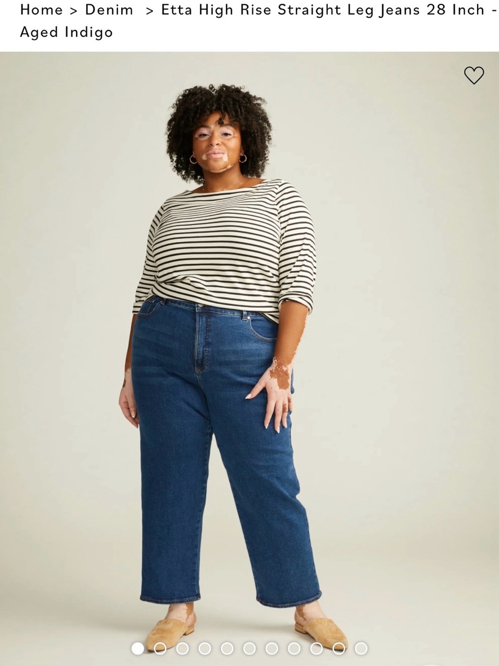 Universal Standard Etta High-Rise Straight Leg Jeans in Aged Indigo sz 20